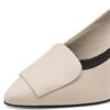 MARCO TOZZI WOMENS MID HEEL COURT SHOE - CREAM NAPPA