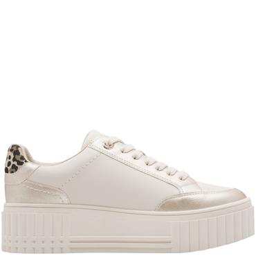 MARCO TOZZI WOMENS LACE UP CASUAL SHOE - CREAM