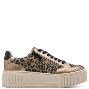 MARCO TOZZI WOMENS LACE UP CASUAL SHOE - LEOPARD ANIMAL PRINT