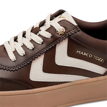 MARCO TOZZI WOMENS LACE UP CASUAL SHOE - CHOCOLATE