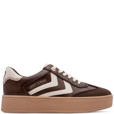 MARCO TOZZI WOMENS LACE UP CASUAL SHOE - CHOCOLATE