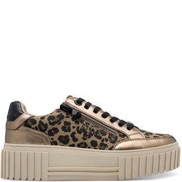 MARCO TOZZI WOMENS ANIMAL PRINT TRAINER - DUNE GOLD