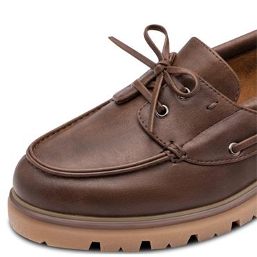 MARCO TOZZI WOMENS LACE BOAT SHOE - CAFE