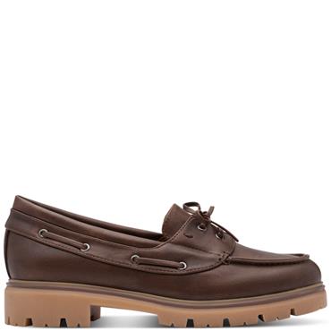 MARCO TOZZI WOMENS LACE BOAT SHOE - CAFE