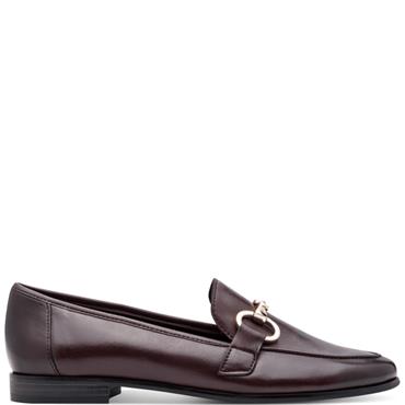 MARCO TOZZI WOMENS SLIP ON LOAFER - BORDEAUX