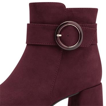 MARCO TOZZI WOMENS ZIP ANKLE BOOT - MULBERRY