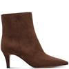 MARCO TOZZI WOMENS ZIP ANKLE BOOT - CHOCOLATE