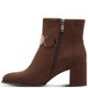 MARCO TOZZI WOMENS ZIP ANKLE BOOT - CHOCOLATE