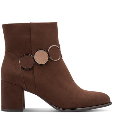 MARCO TOZZI WOMENS ZIP ANKLE BOOT - CHOCOLATE