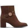 MARCO TOZZI WOMENS ZIP ANKLE BOOT - CHOCOLATE