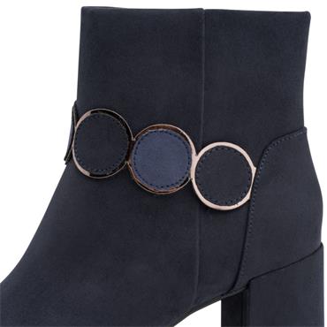 MARCO TOZZI WOMENS ZIP ANKLE BOOT - DARK NAVY