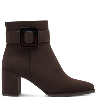 MARCO TOZZI WOMENS ZIP ANKLE BOOT - MOCCA SUEDE