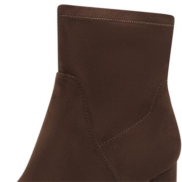 MARCO TOZZI WOMENS ZIP ANKLE BOOT - CHOCOLATE