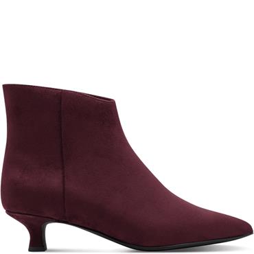 MARCO TOZZI WOMENS ZIP ANKLE BOOT - MULBERRY