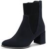 MARCO TOZZI WOMENS ZIP ANKLE BOOT - NAVY SUEDE