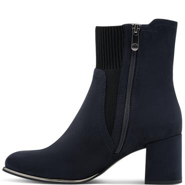 MARCO TOZZI WOMENS ZIP ANKLE BOOT - NAVY SUEDE