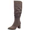 MARCO TOZZI WOMENS ZIP HIGH LEG BOOT - PEPPER SUEDE