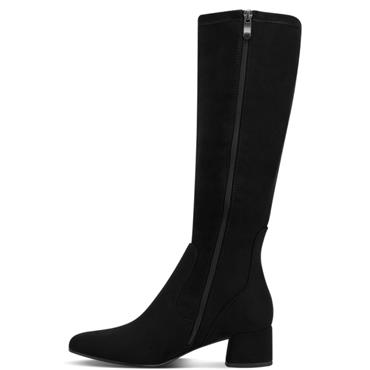MARCO TOZZI WOMENS ZIP HIGH LEG BOOT - BLACK SUEDE