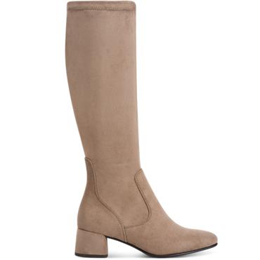 MARCO TOZZI WOMENS ZIP HIGH LEG BOOT - STONE SUEDE
