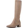 MARCO TOZZI WOMENS ZIP HIGH LEG BOOT - STONE SUEDE