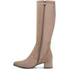 MARCO TOZZI WOMENS ZIP HIGH LEG BOOT - STONE SUEDE