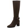 MARCO TOZZI WOMENS ZIP HIGH LEG BOOT - MOCCA SUEDE