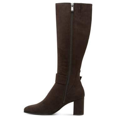 MARCO TOZZI WOMENS ZIP HIGH LEG BOOT - MOCCA SUEDE