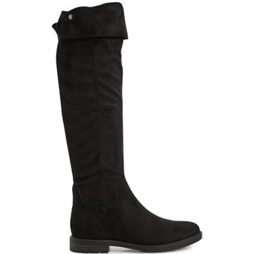 MARCO TOZZI WOMENS ZIP HIGH LEG BOOT - BLACK SUEDE