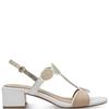 MARCO TOZZI WOMENS LOW HEEL STRAP SANDAL - WHITE MULTI