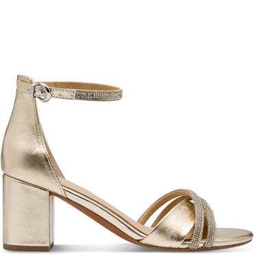 MARCO TOZZI WOMENS MID HEEL STRAP SANDAL - GOLD
