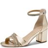 MARCO TOZZI WOMENS MID HEEL STRAP SANDAL - GOLD