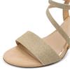MARCO TOZZI WOMENS MID HEEL STRAP SANDAL - PLATINUM