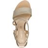 MARCO TOZZI WOMENS MID HEEL STRAP SANDAL - PLATINUM