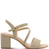 MARCO TOZZI WOMENS MID HEEL STRAP SANDAL - PLATINUM