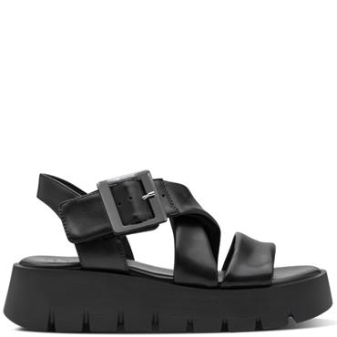 MARCO TOZZI WOMENS WEDGE SANDAL - BLACK