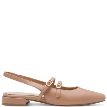 MARCO TOZZI WOMENS LOW HEEL SLINGBACK - CAPPUCCINO