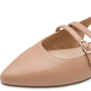 MARCO TOZZI WOMENS LOW HEEL SLINGBACK - CAPPUCCINO