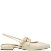 MARCO TOZZI WOMENS LOW HEEL SLINGBACK - CREAM PATENT