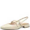 MARCO TOZZI WOMENS LOW HEEL SLINGBACK - CREAM PATENT