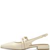 MARCO TOZZI WOMENS LOW HEEL SLINGBACK - CREAM PATENT