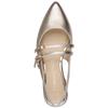 MARCO TOZZI WOMENS LOW HEEL SLINGBACK - PLATINUM