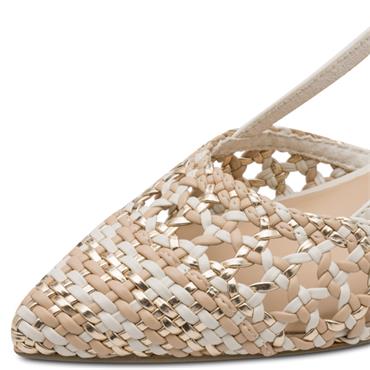 MARCO TOZZI WOMENS FLATS - CREAM MULTI