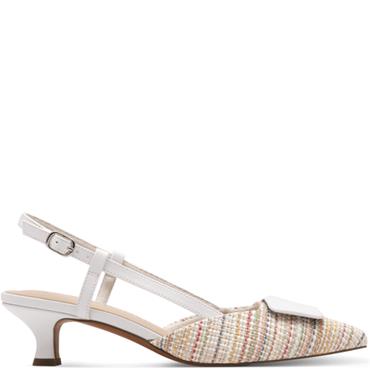 MARCO TOZZI WOMENS FLATS - WHITE MULTI