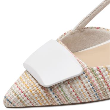 MARCO TOZZI WOMENS FLATS - WHITE MULTI