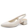 MARCO TOZZI WOMENS LOW HEEL SLING BACK - CREAM