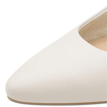 MARCO TOZZI WOMENS LOW HEEL SLING BACK - CREAM