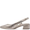 MARCO TOZZI WOMENS LOW HEEL SLING BACK - PLATINUM