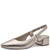 MARCO TOZZI WOMENS LOW HEEL SLING BACK - PLATINUM