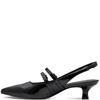 MARCO TOZZI WOMENS LOW HEEL SLING BACK - BLACK PATENT
