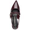 MARCO TOZZI WOMENS LOW HEEL SLING BACK - BORDEAUX PATENT